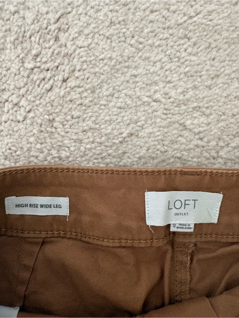 LOFT Outlet High-Rise Wide Leg Pants - Chestnut Brown